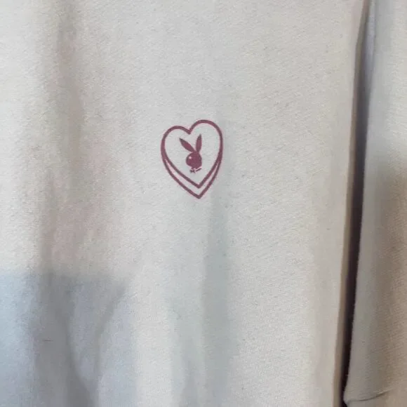 PLAYBOY White Cropped Sweatshirt - Picture 4 of 10